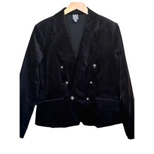 VTG 90s Velvet Blazer Women's 14 Black Gothic Dark Romantic Steampunk